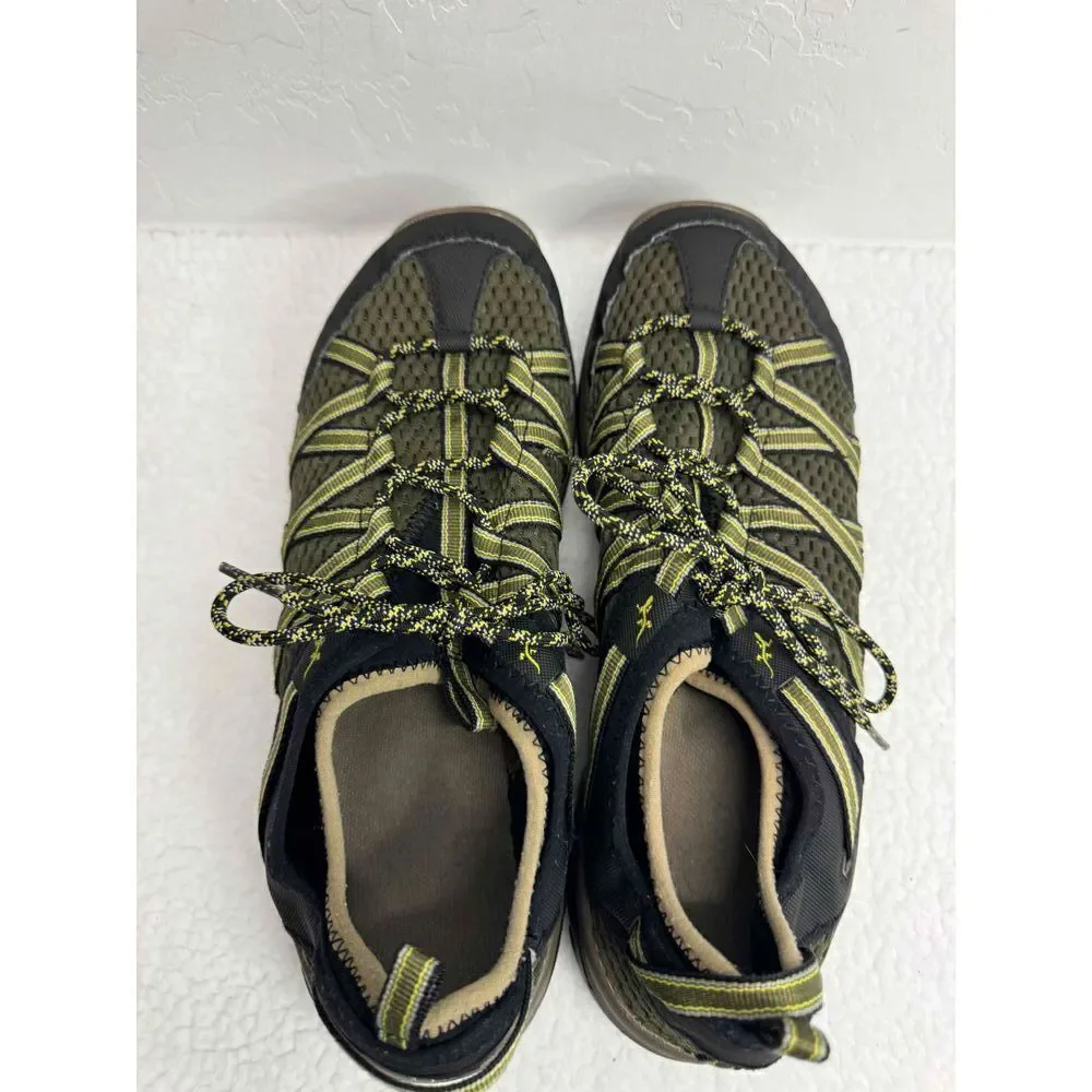 Chaco Footwear Green Black Mesh Upper Lace Up Hiking‎ Shoes Size US 12 UK 11